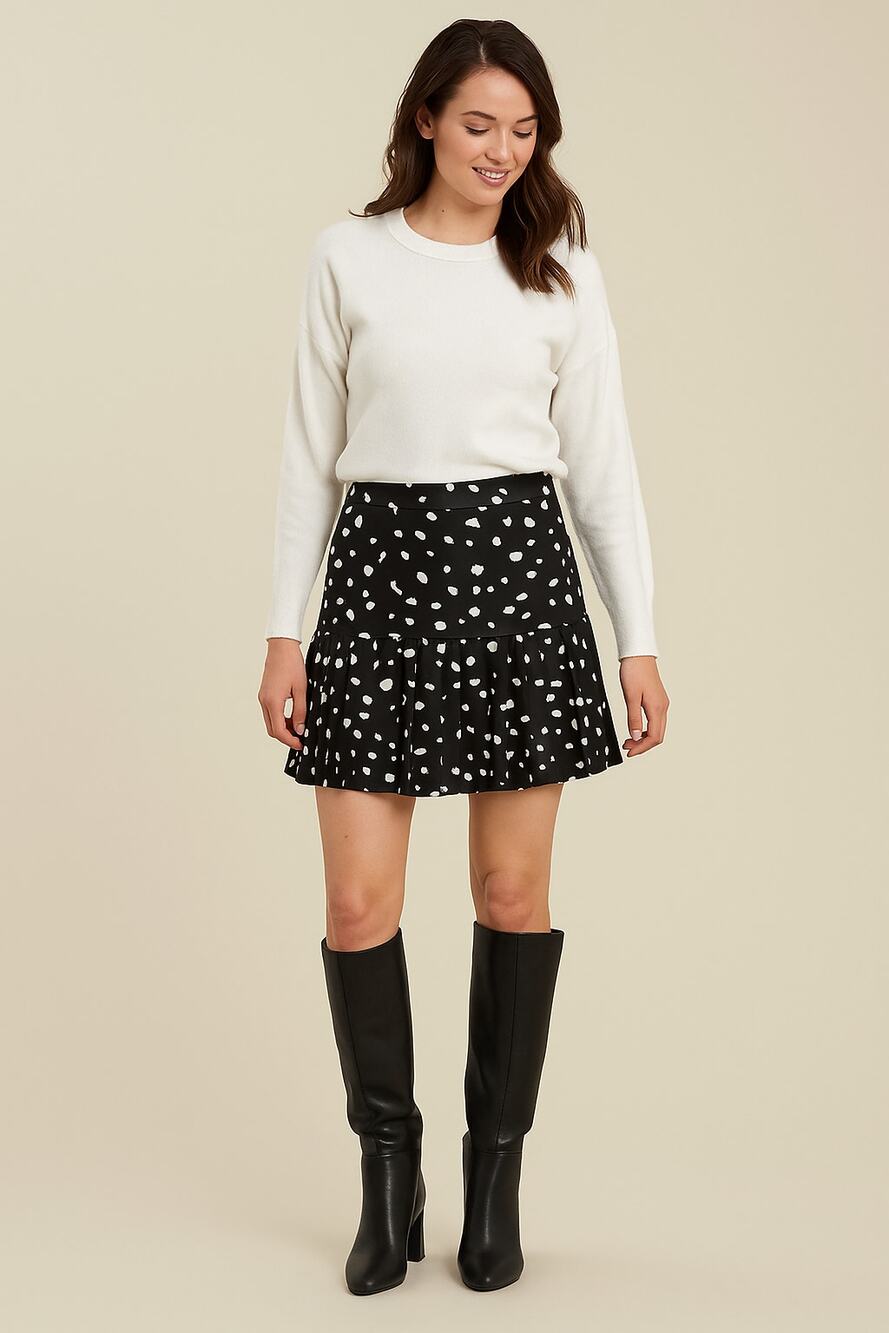 NWT Nasty Gal Front row Pleat Dalmation Mini Skirt Size 6 Y2k Style Witchy Goth